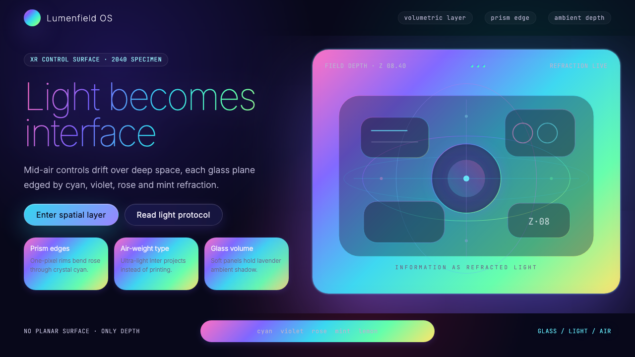 Holographic UI 2040 design style