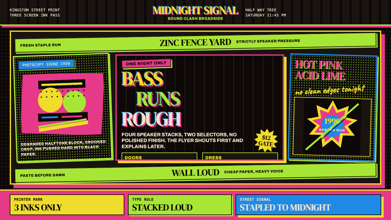 Jamaican Dancehall 1990 Poster design style