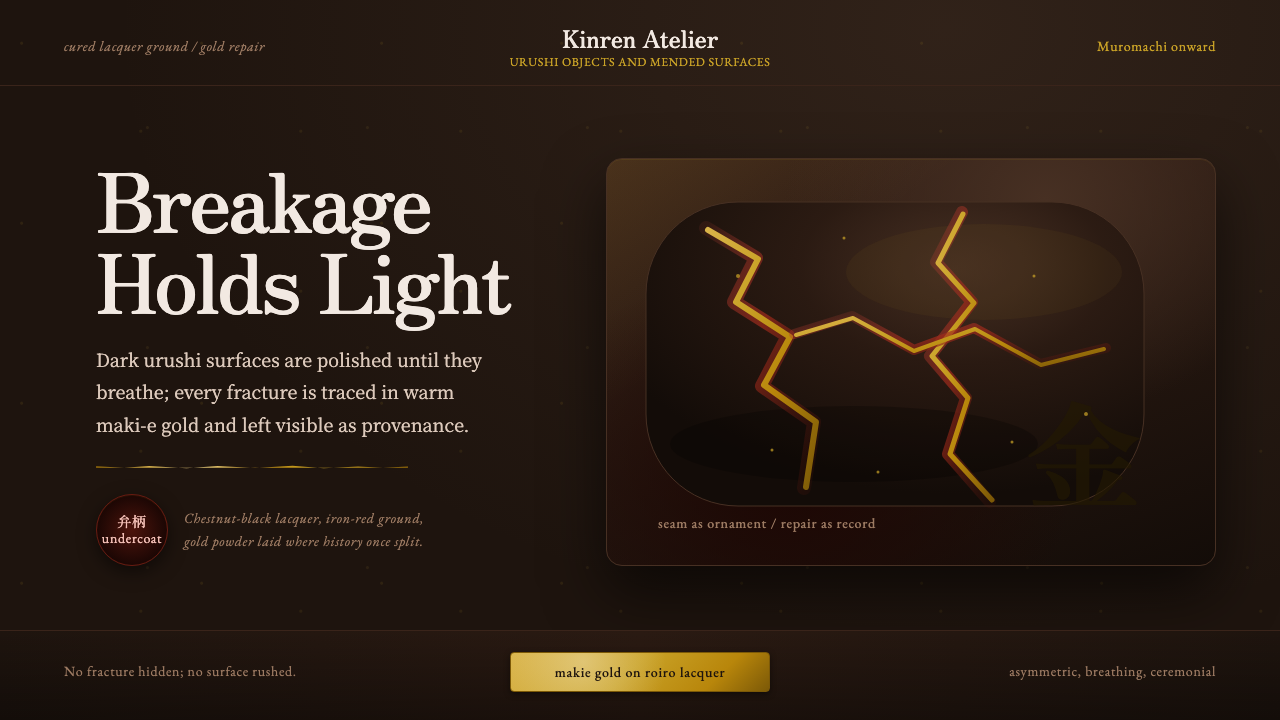 Kintsugi & Urushi Lacquer design style