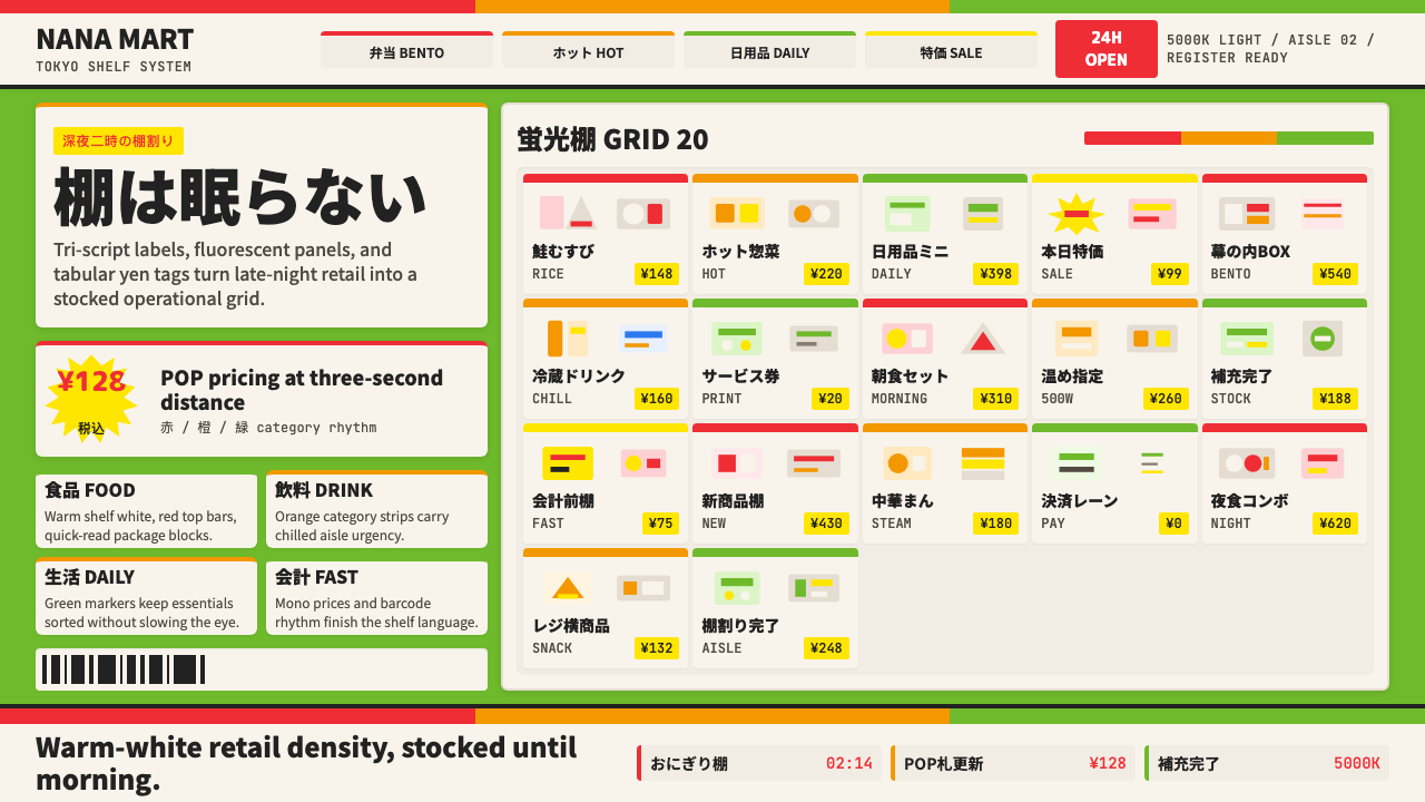 Japanese Konbini 7-Eleven design style
