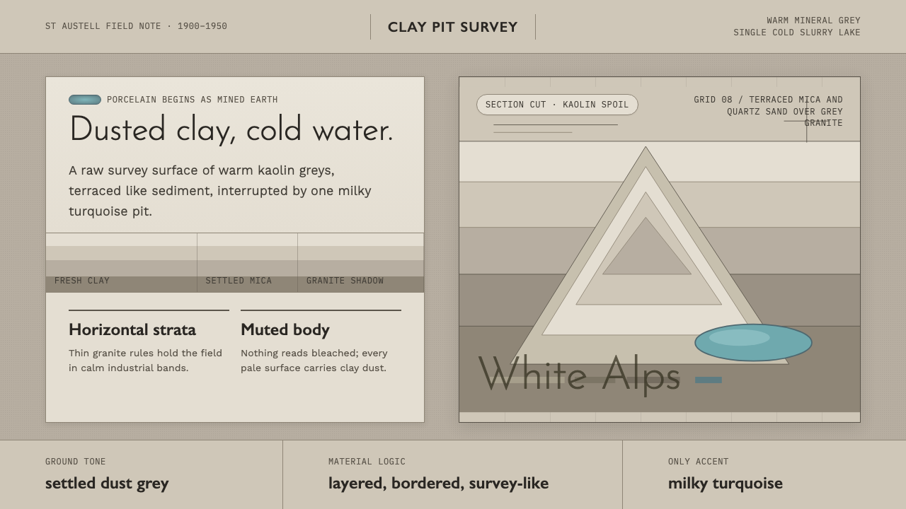 Kaolin Porcelain Clay Pit design style — example