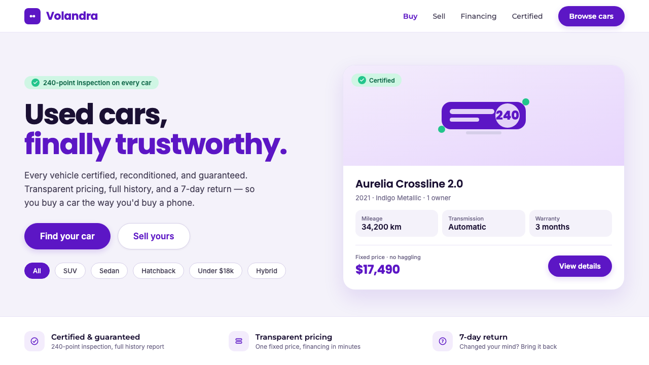Kavak Marketplace design style