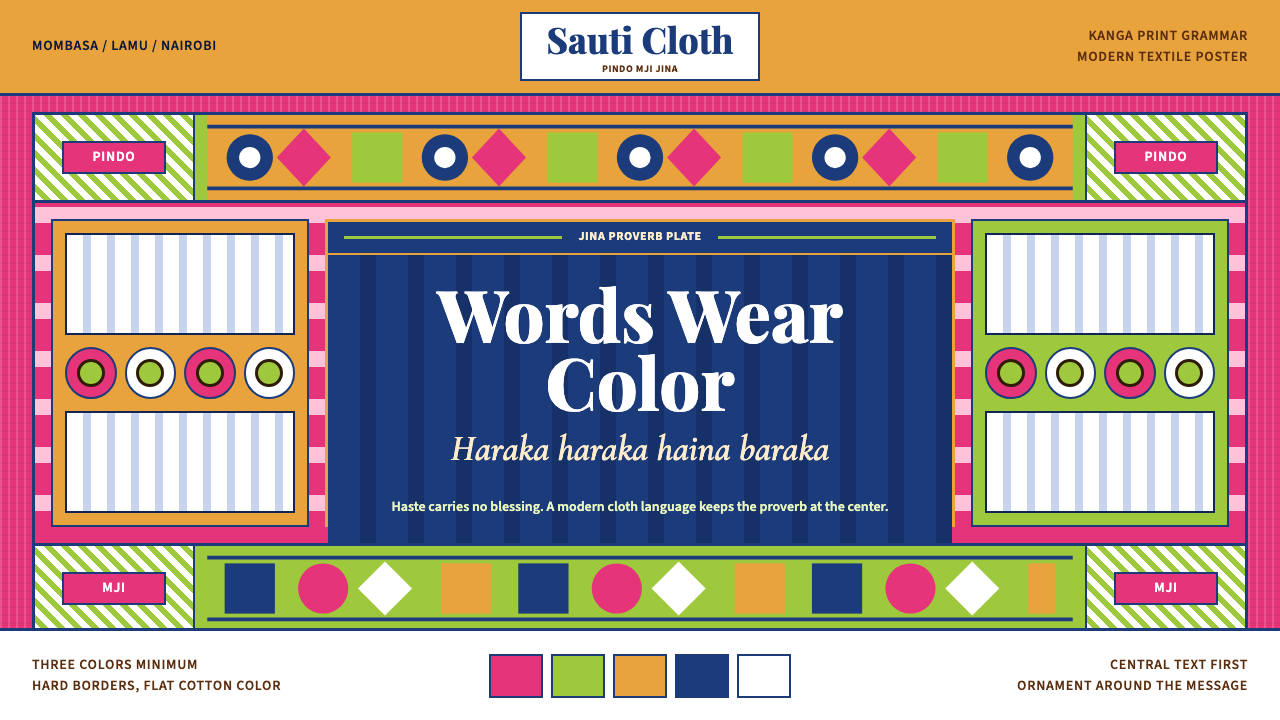 Kenyan Kanga Print design style