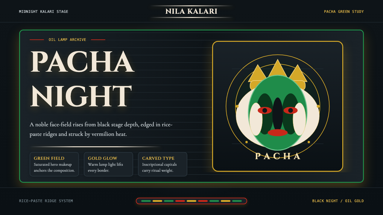 Kerala Kathakali (Pacha Green Makeup) design style