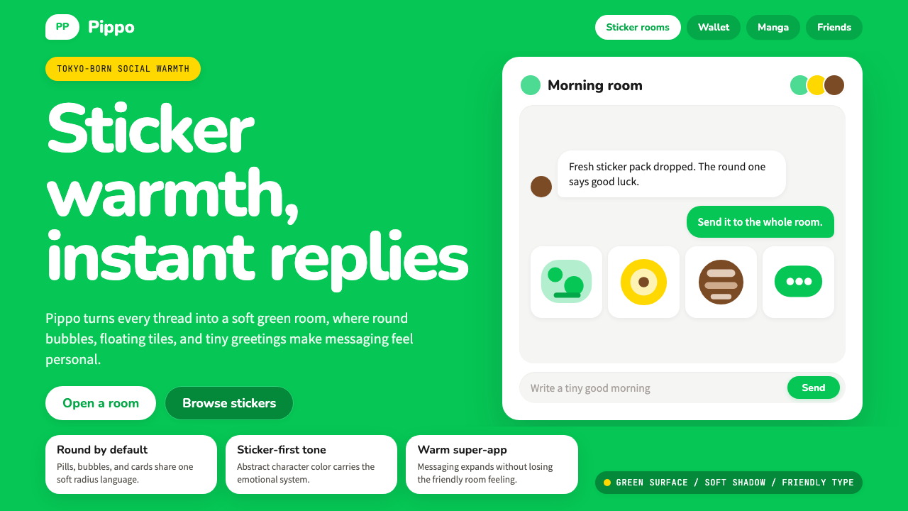 LINE Messenger Green design style