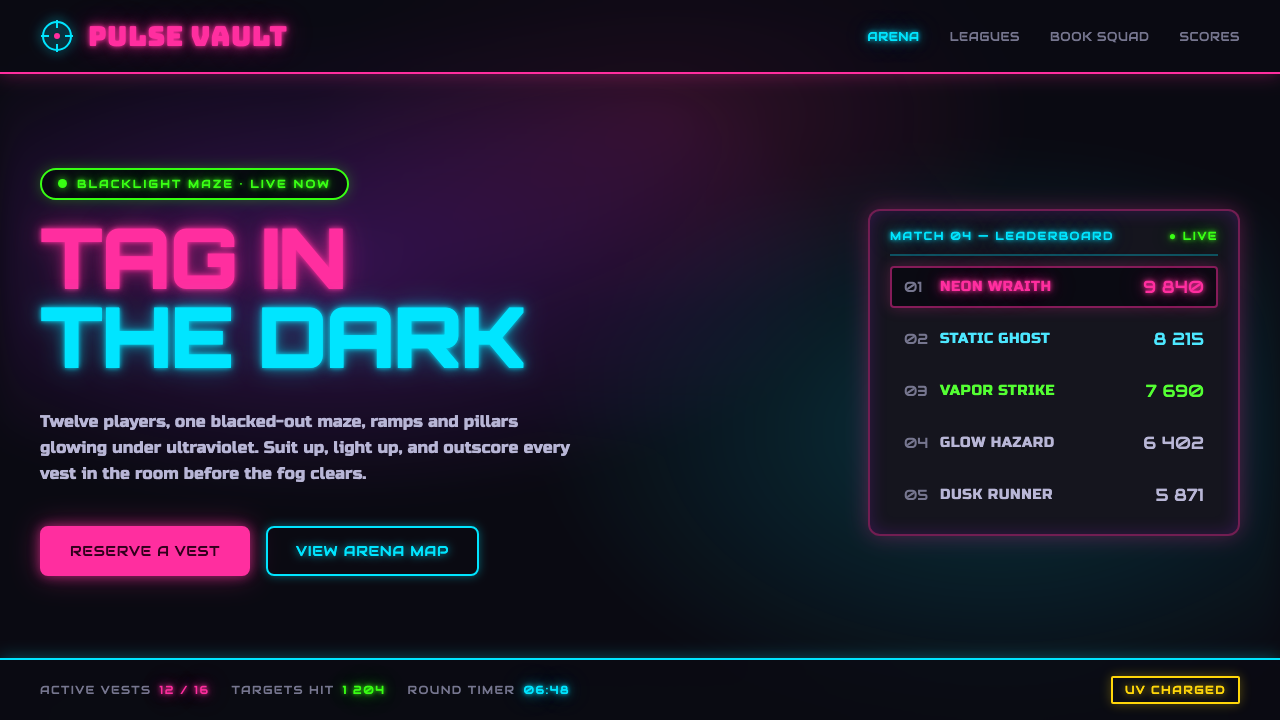 Laser Tag Arena Blacklight design style