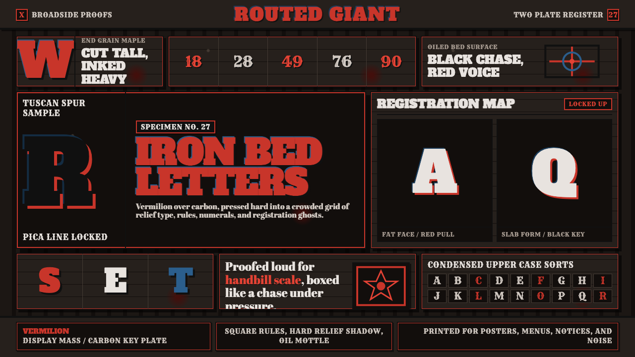 Wood Type Specimen design style