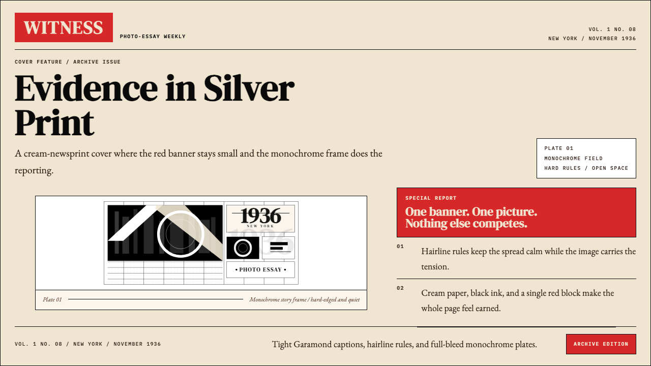 LIFE Magazine (Red-Banner) design style