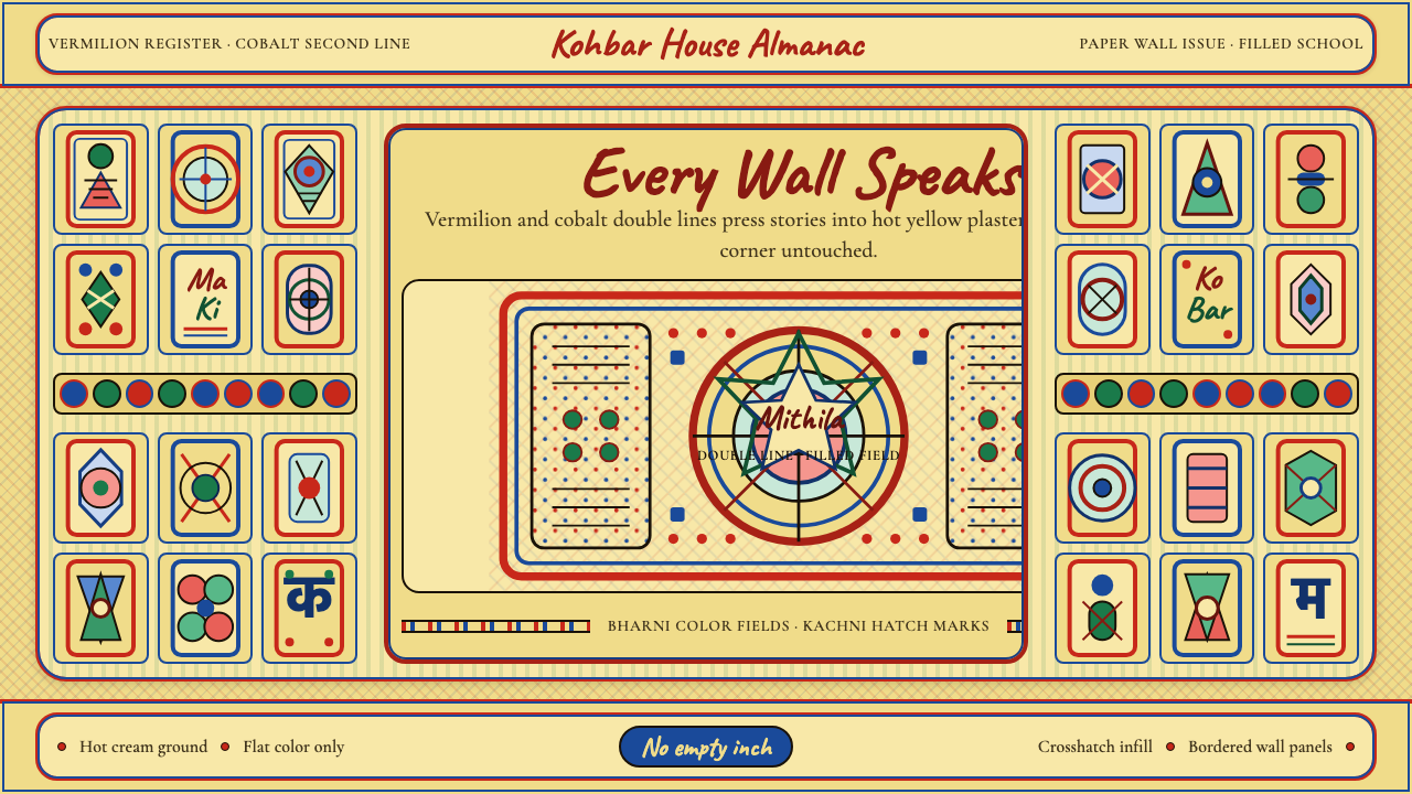 Madhubani Mithila (Bharni & Kachni) design style — example