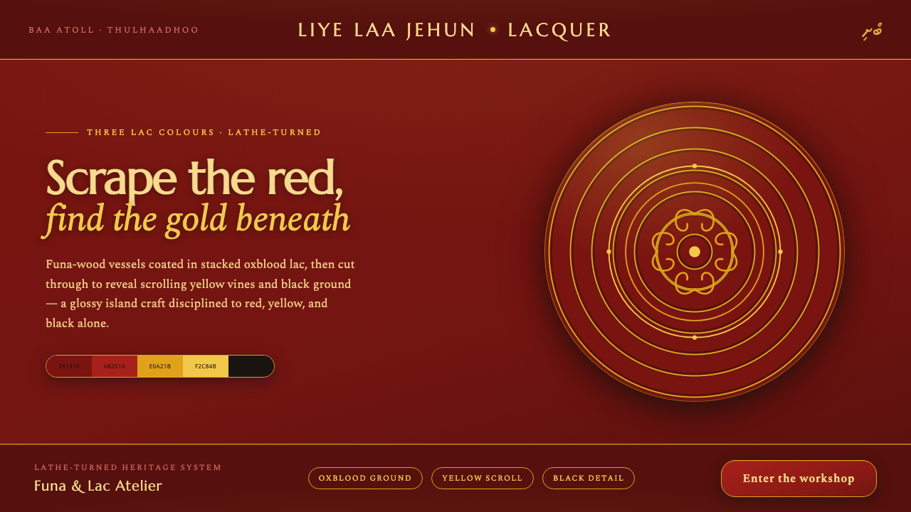 Maldivian Liye Laa Jehun Lacquer design style