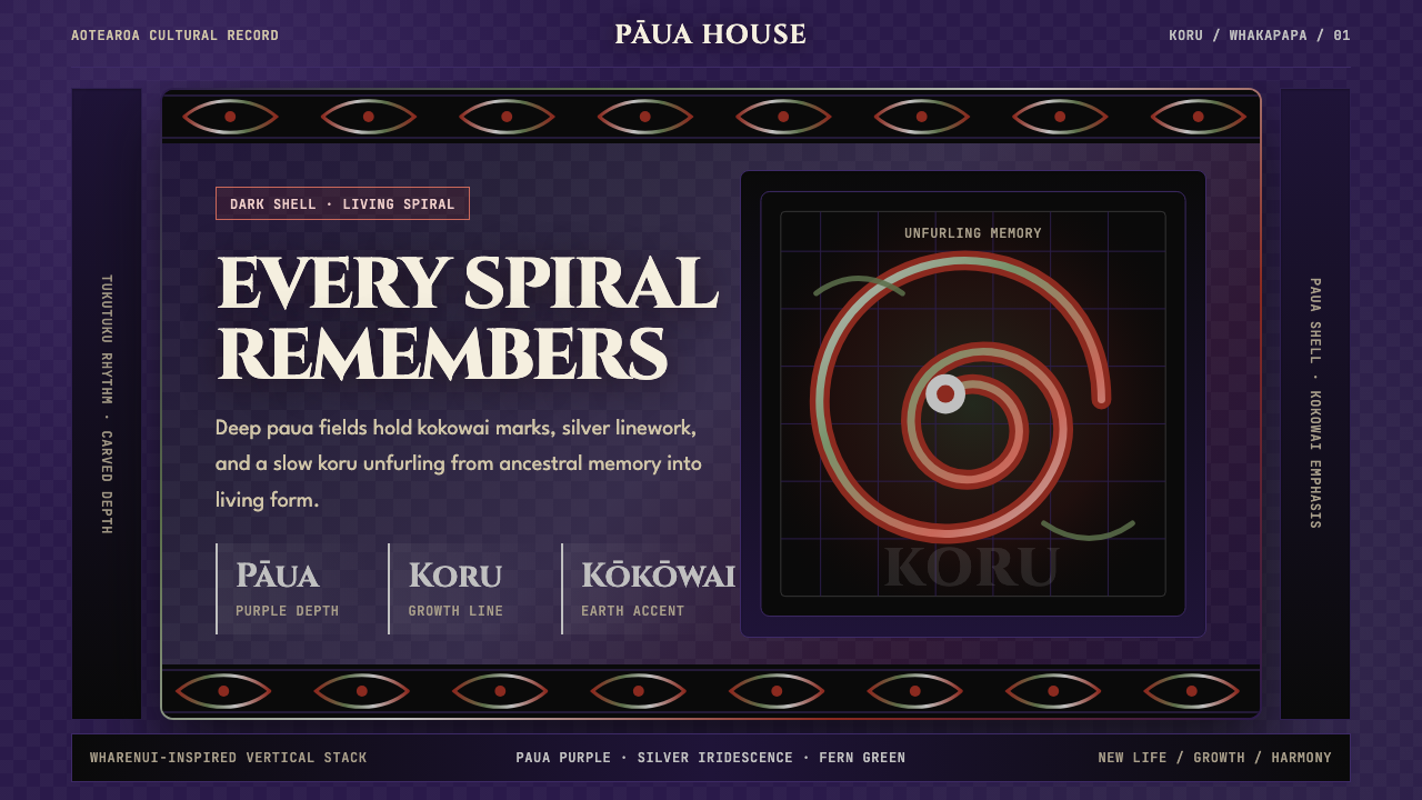 Māori Koru (Aotearoa) design style