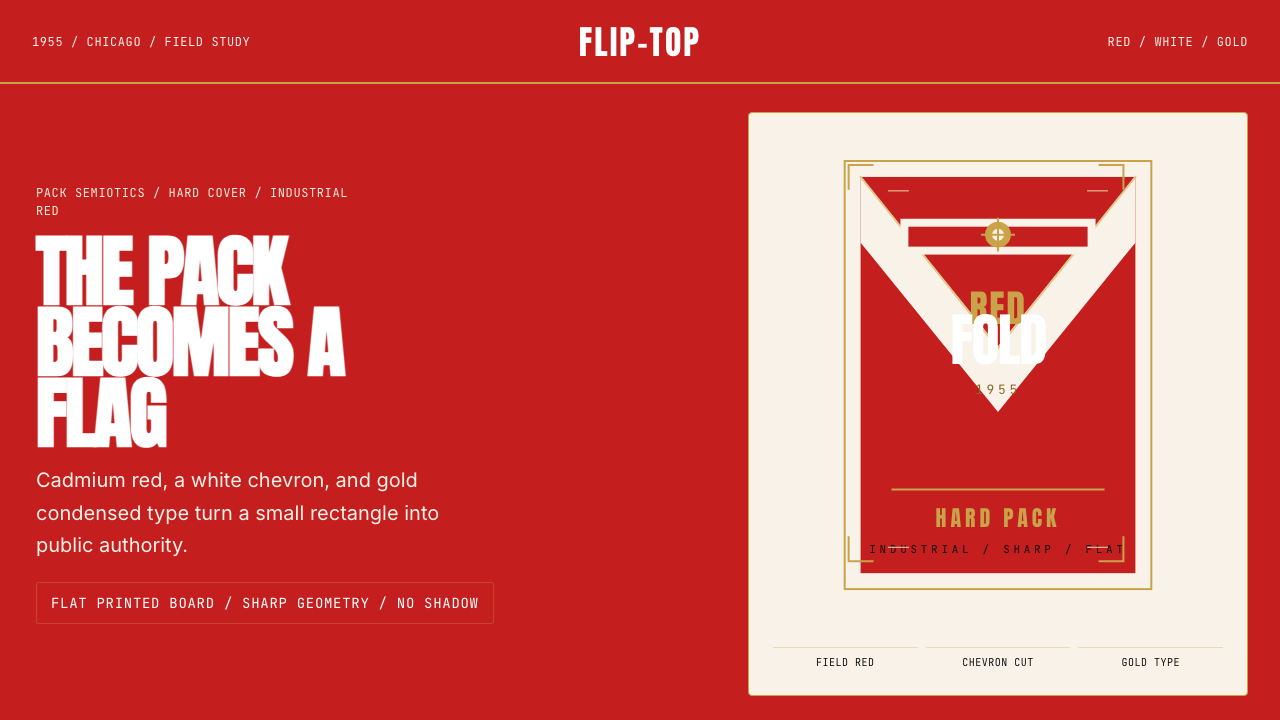 Marlboro Red Flip-Top (1955) design style
