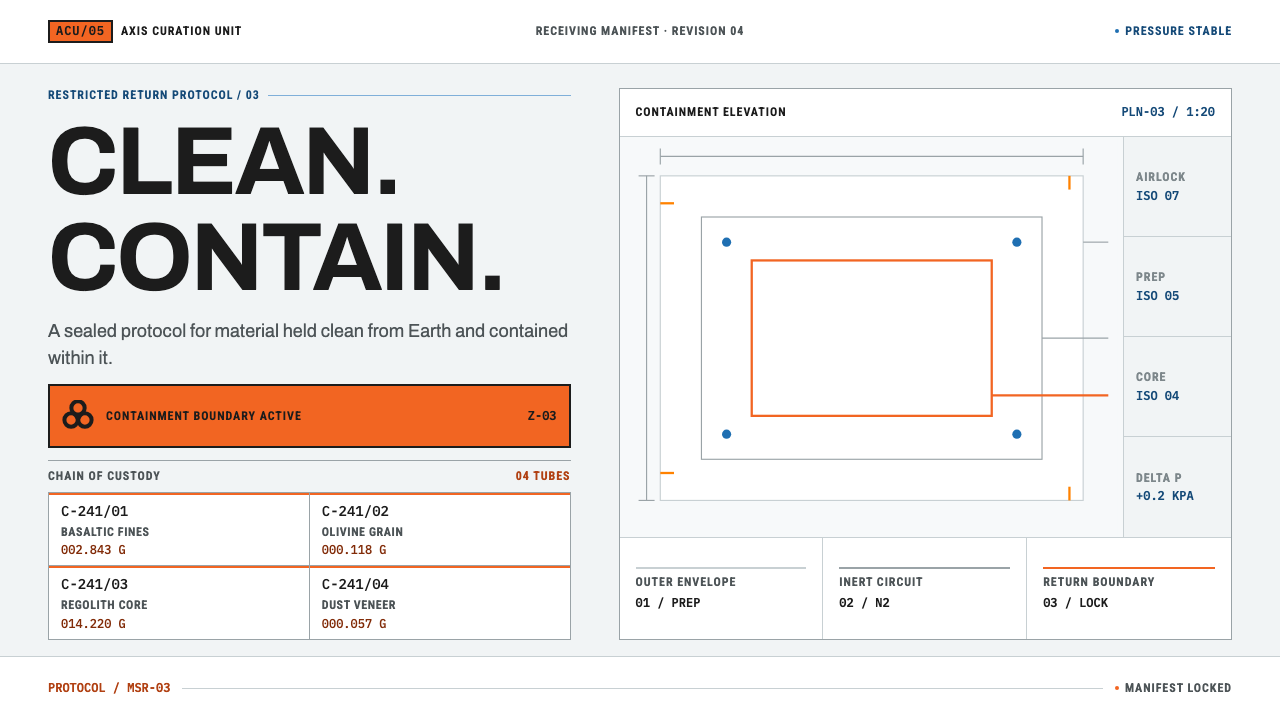 Mars Sample Curation Lab design style — example