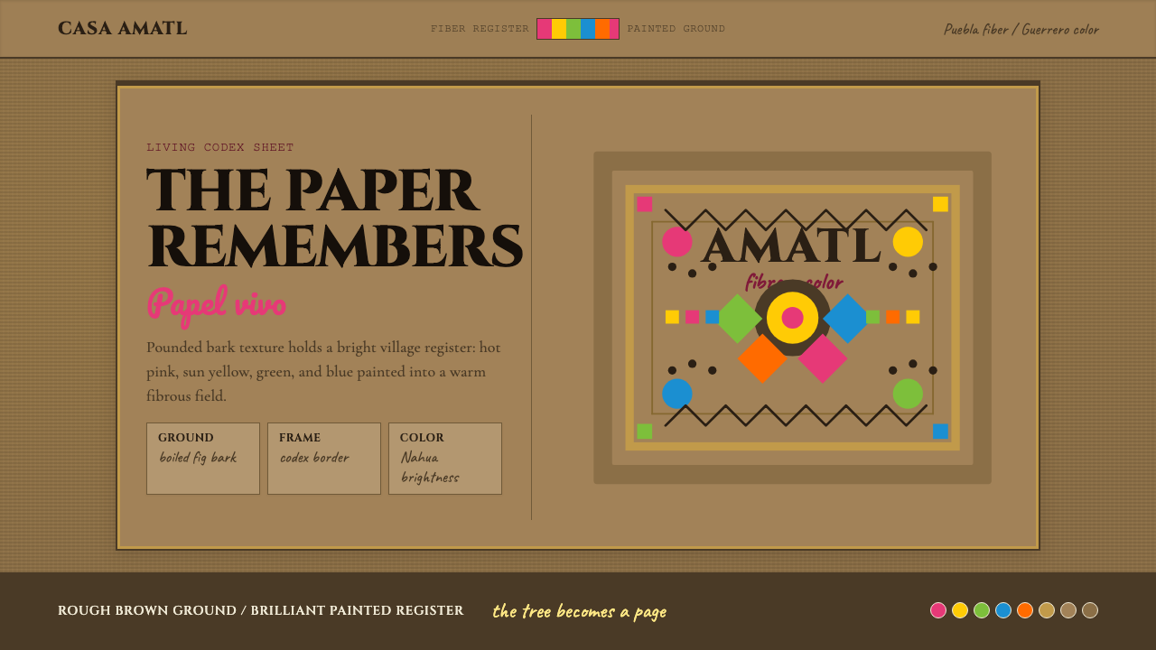 Mexican Amate Bark Paper design style