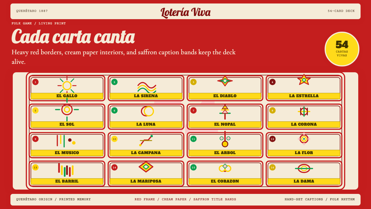 Mexican Lotería Folk Card design style