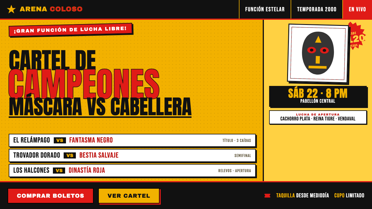 Lucha Libre Fight Cartel design style