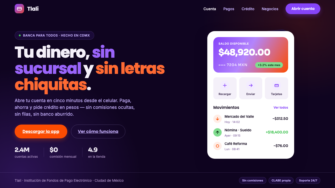 Mexican Fintech Startup design style