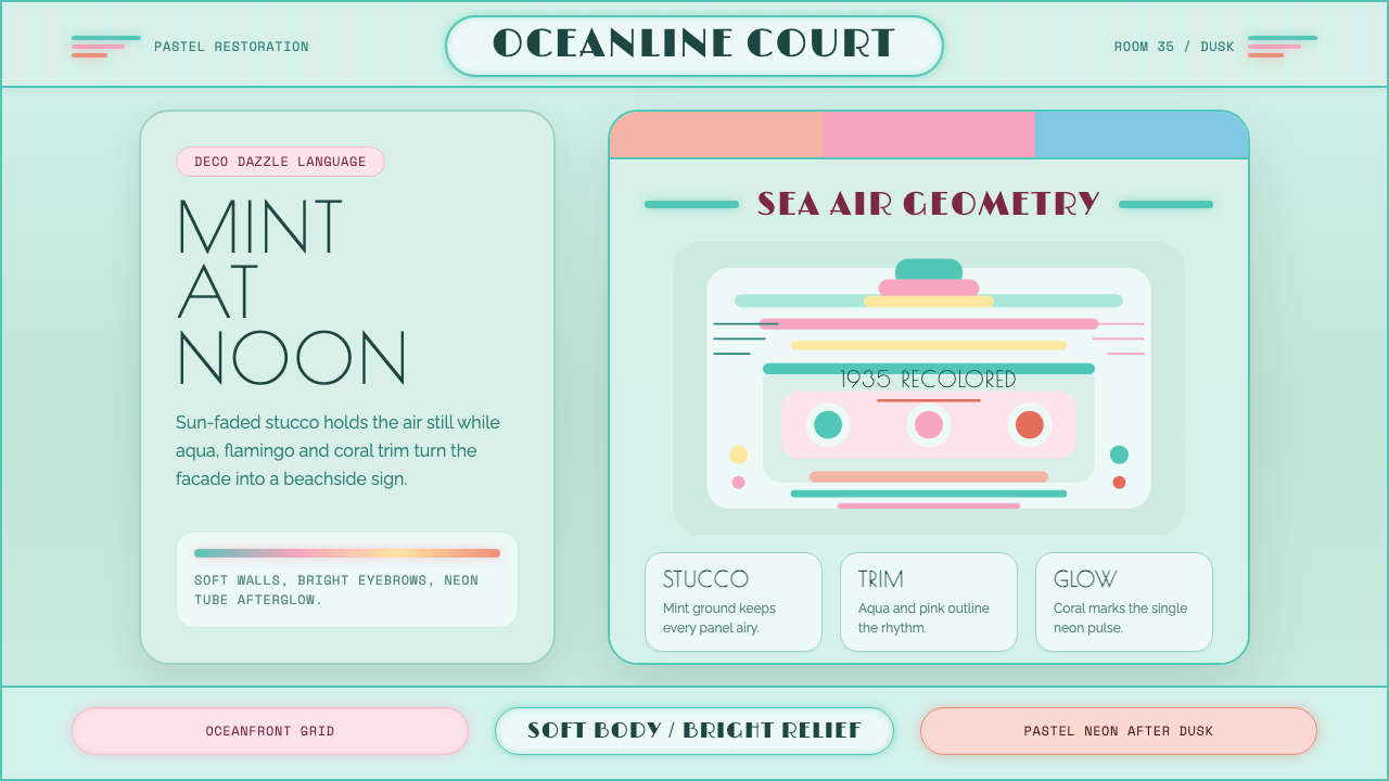 Miami Art Deco Pastel design style