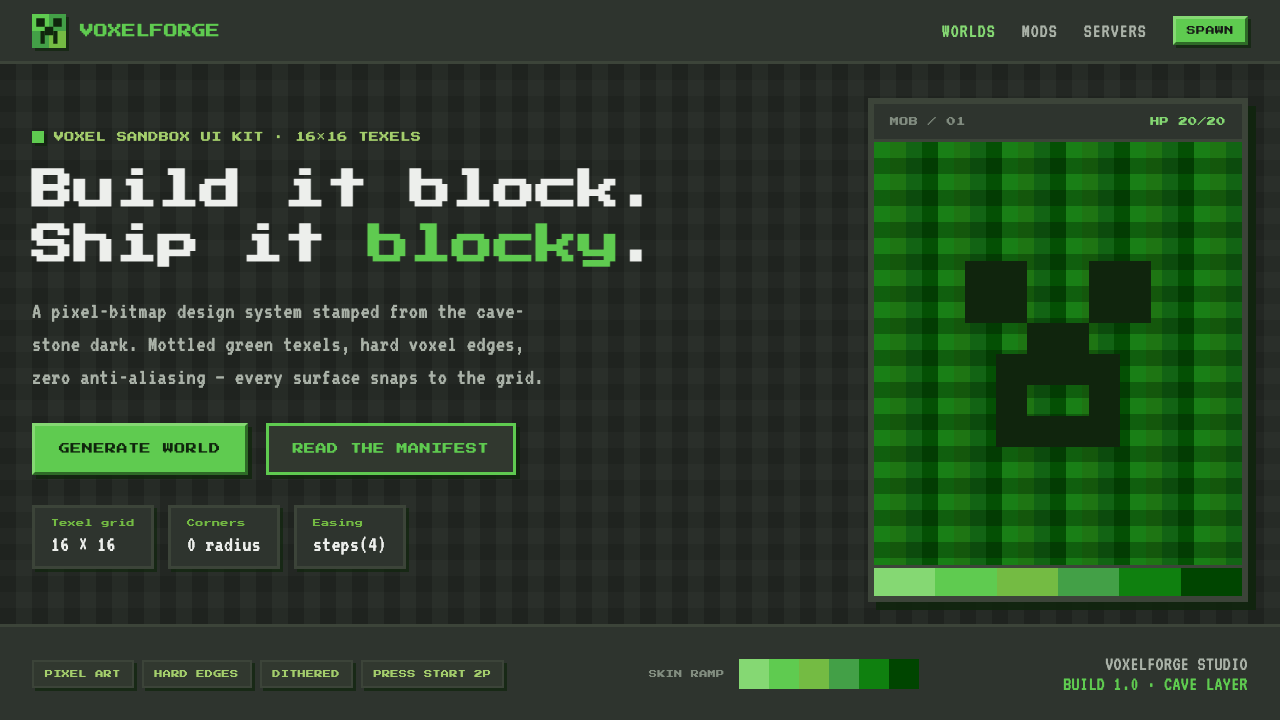 Minecraft Creeper 设计风格示例