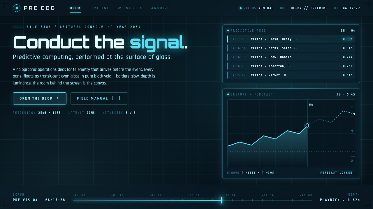 Minority Report Gestural UI design style