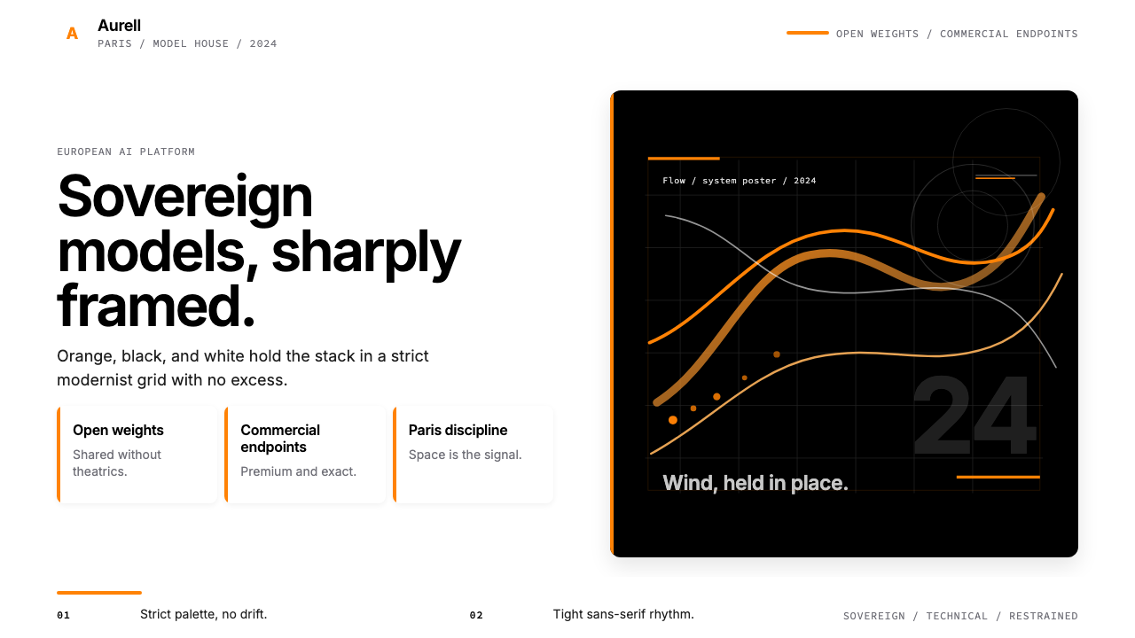 Mistral AI Orange design style