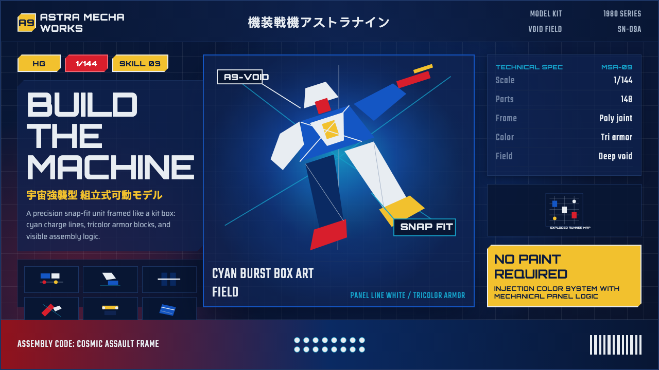 Gunpla Model Box design style — example