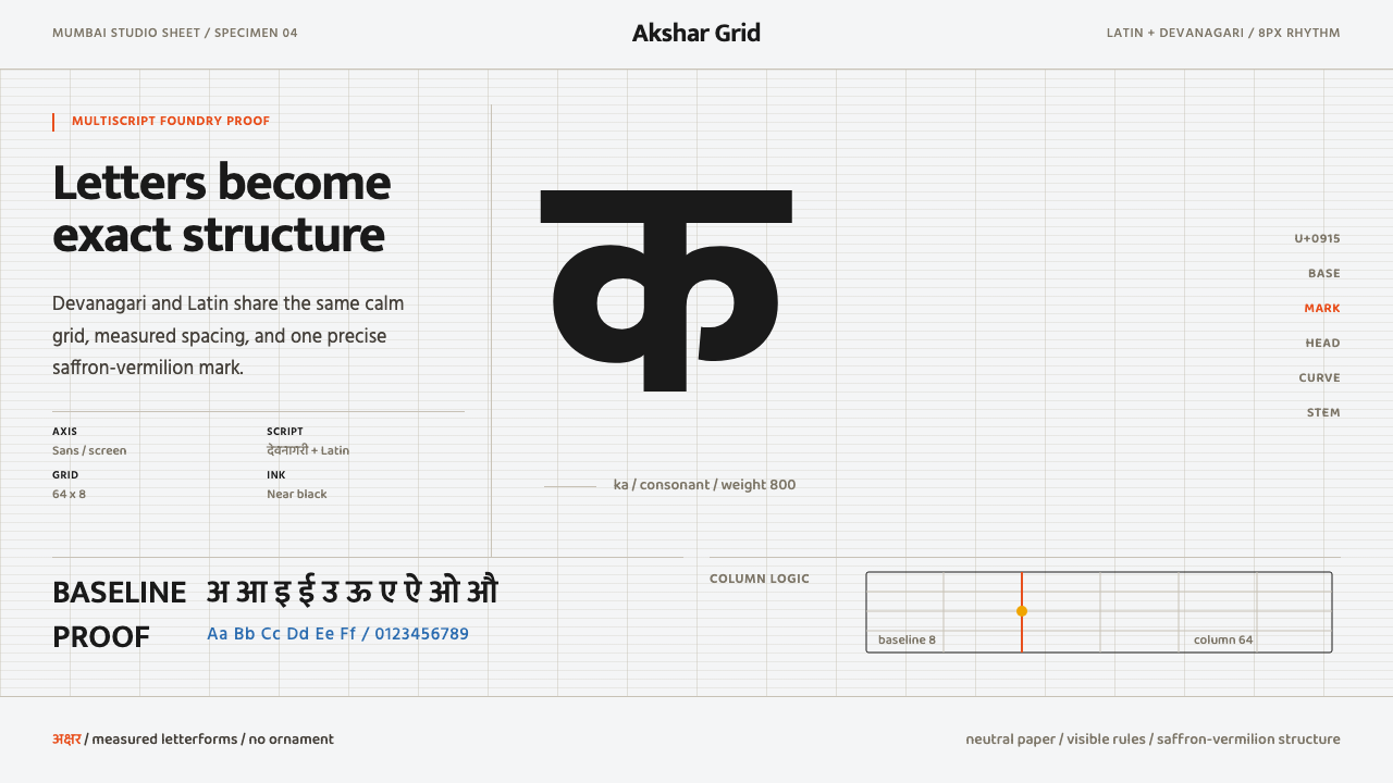 Modern Devanagari Type design style