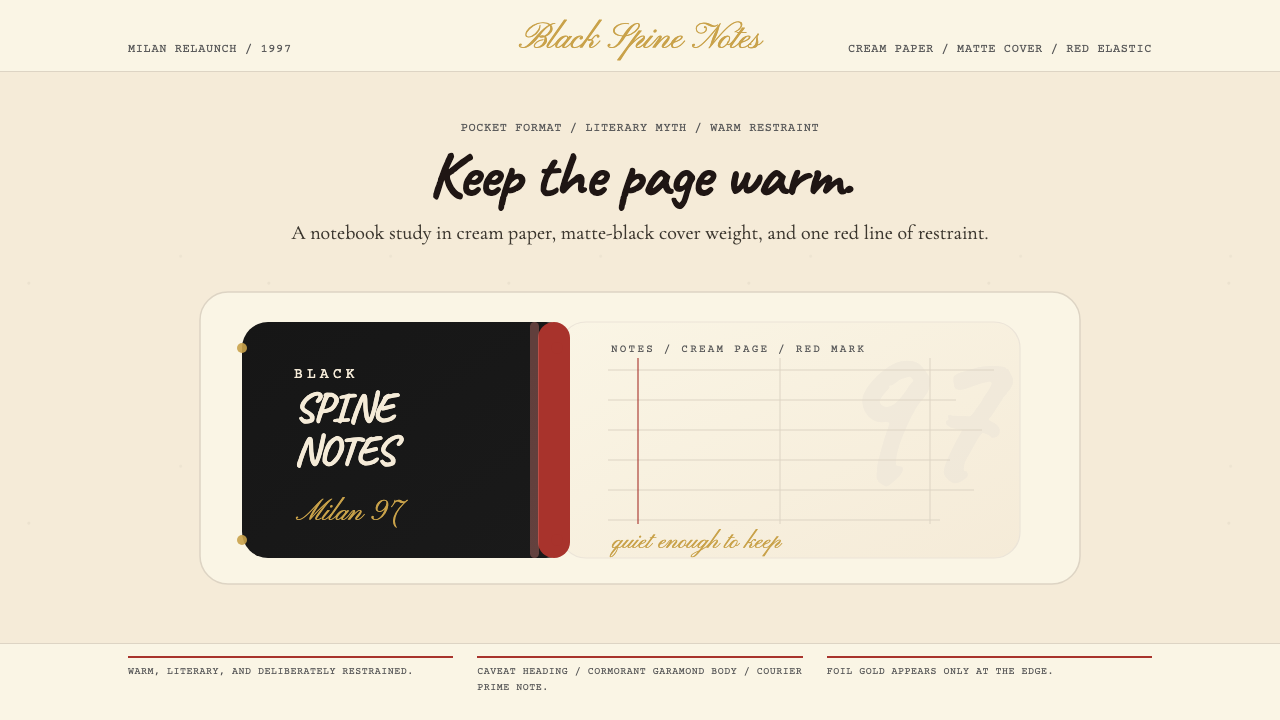 Moleskine Sketchbook (1997) design style