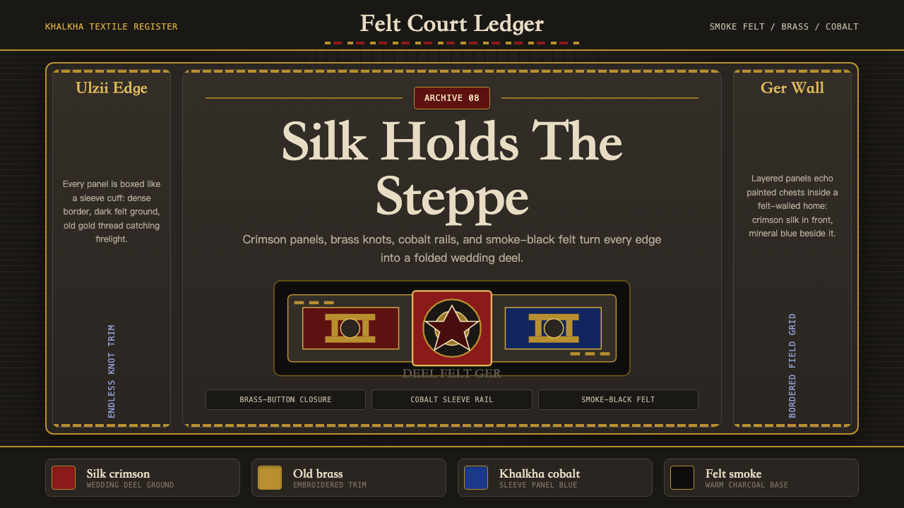 Mongolian Deel & Ger Felt design style
