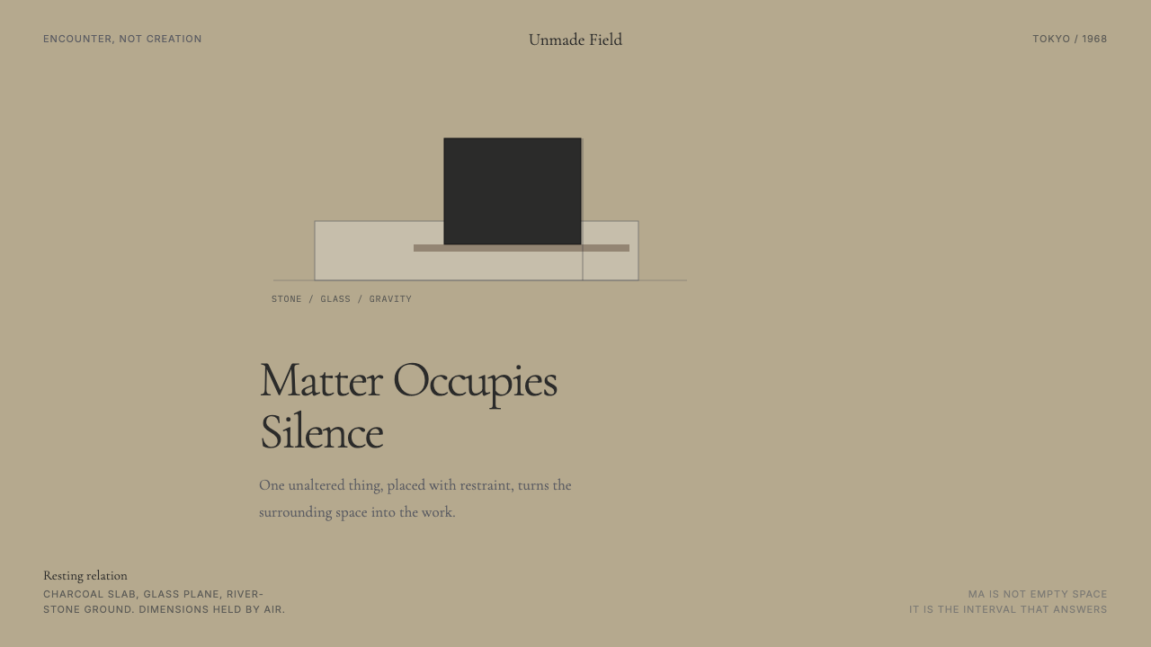Mono-ha (Lee Ufan, 1968) design style — example
