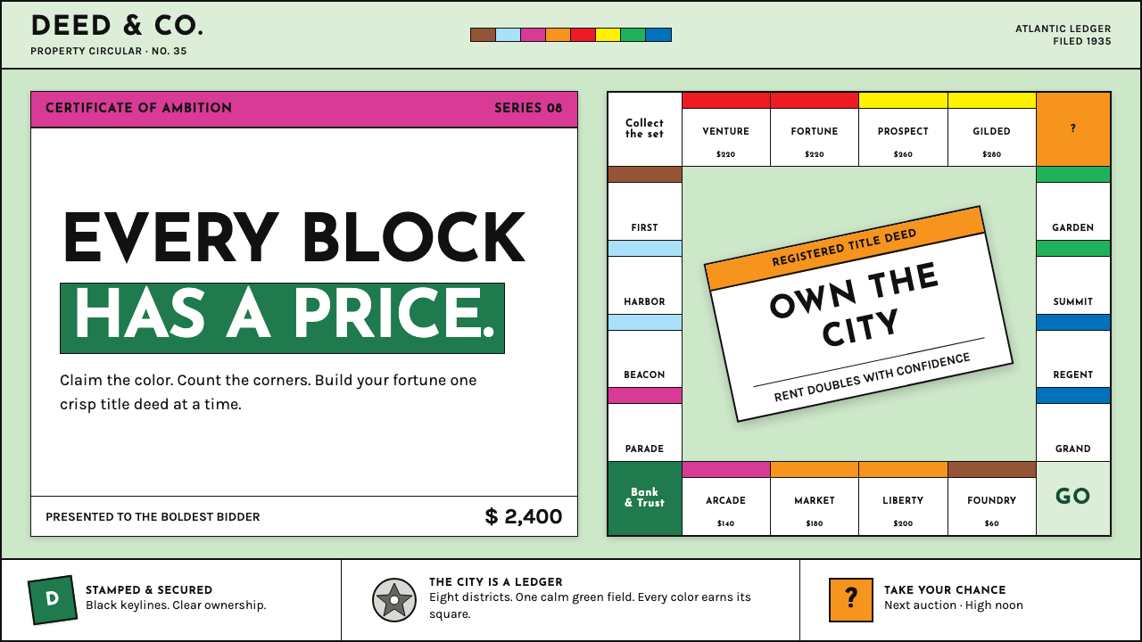 Monopoly (1935) design style — example