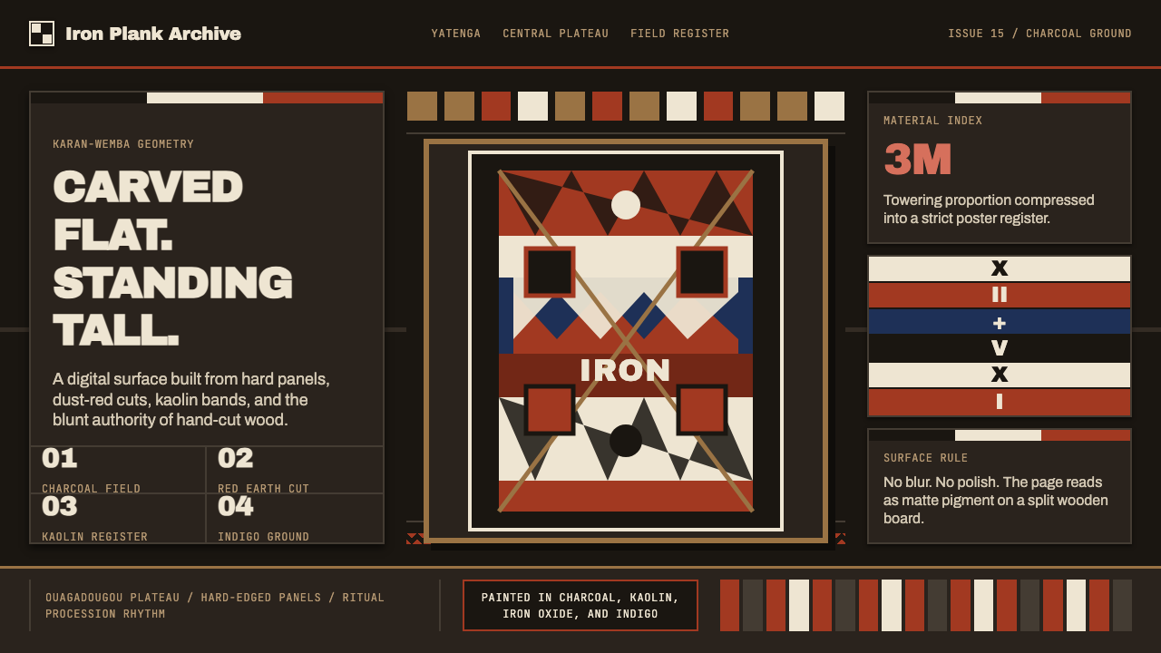 Mossi Burkina Plank Mask design style