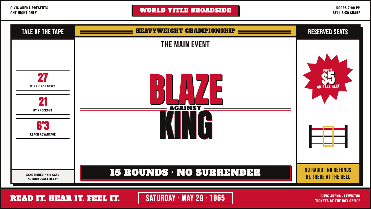 Muhammad Ali Fight Poster (1965) design style — example