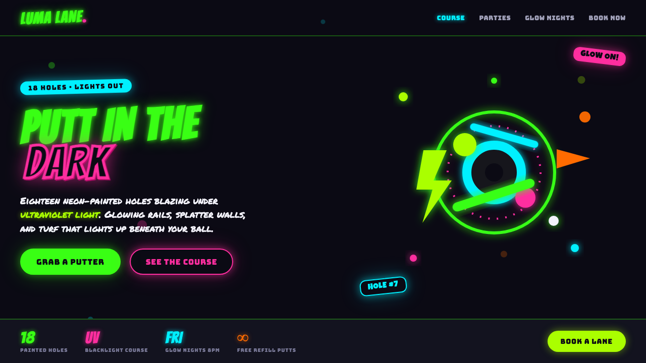 Blacklight Mini-Golf design style