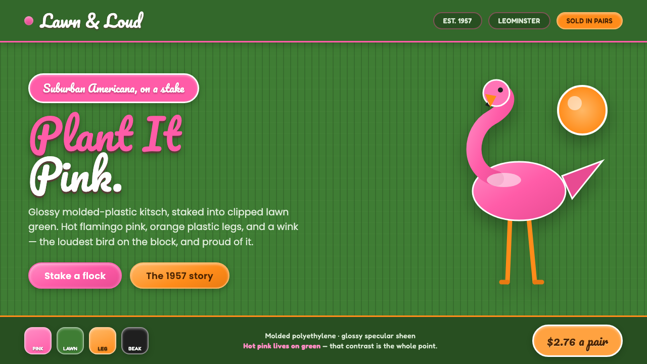 Pink Flamingo Lawn Ornament design style