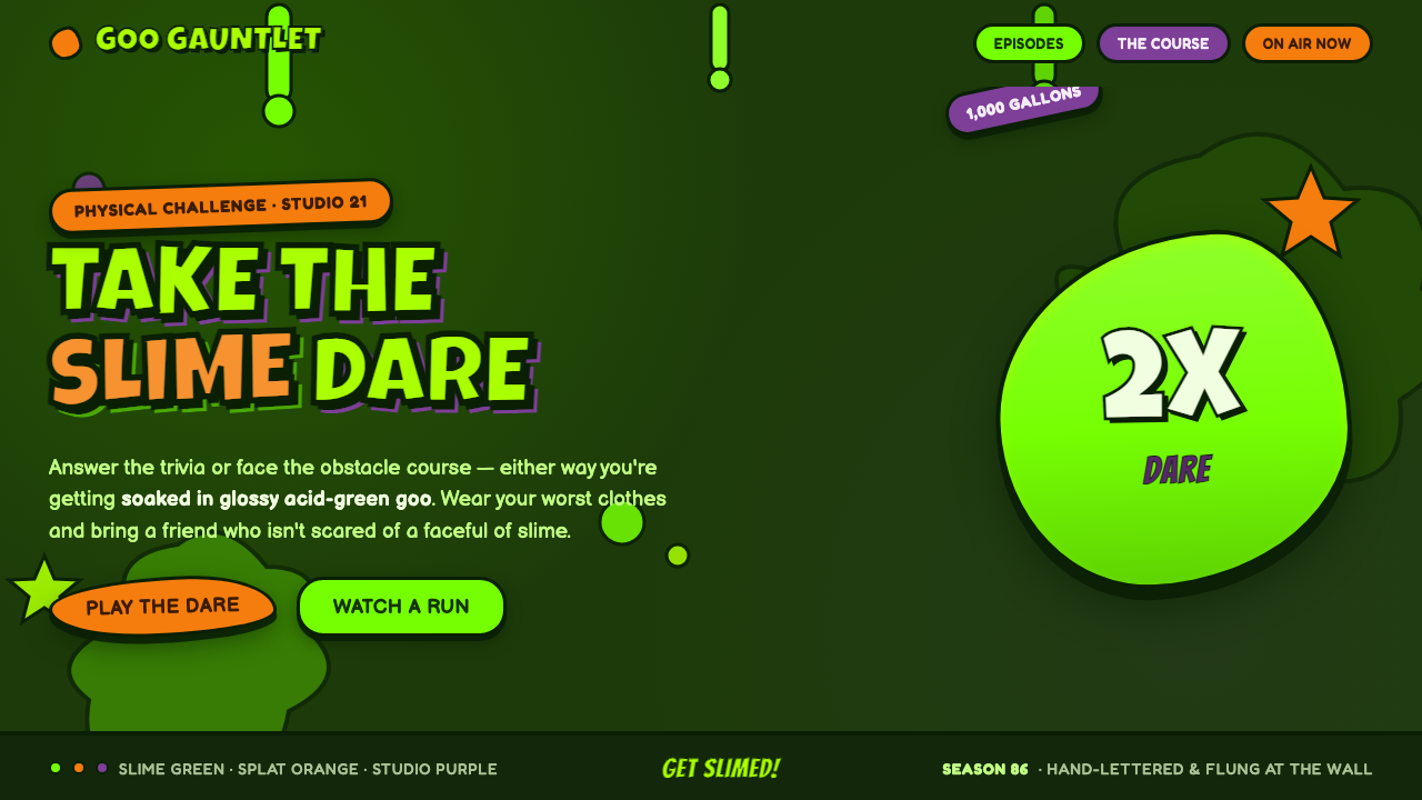 Nickelodeon Double Dare Slime 设计风格示例
