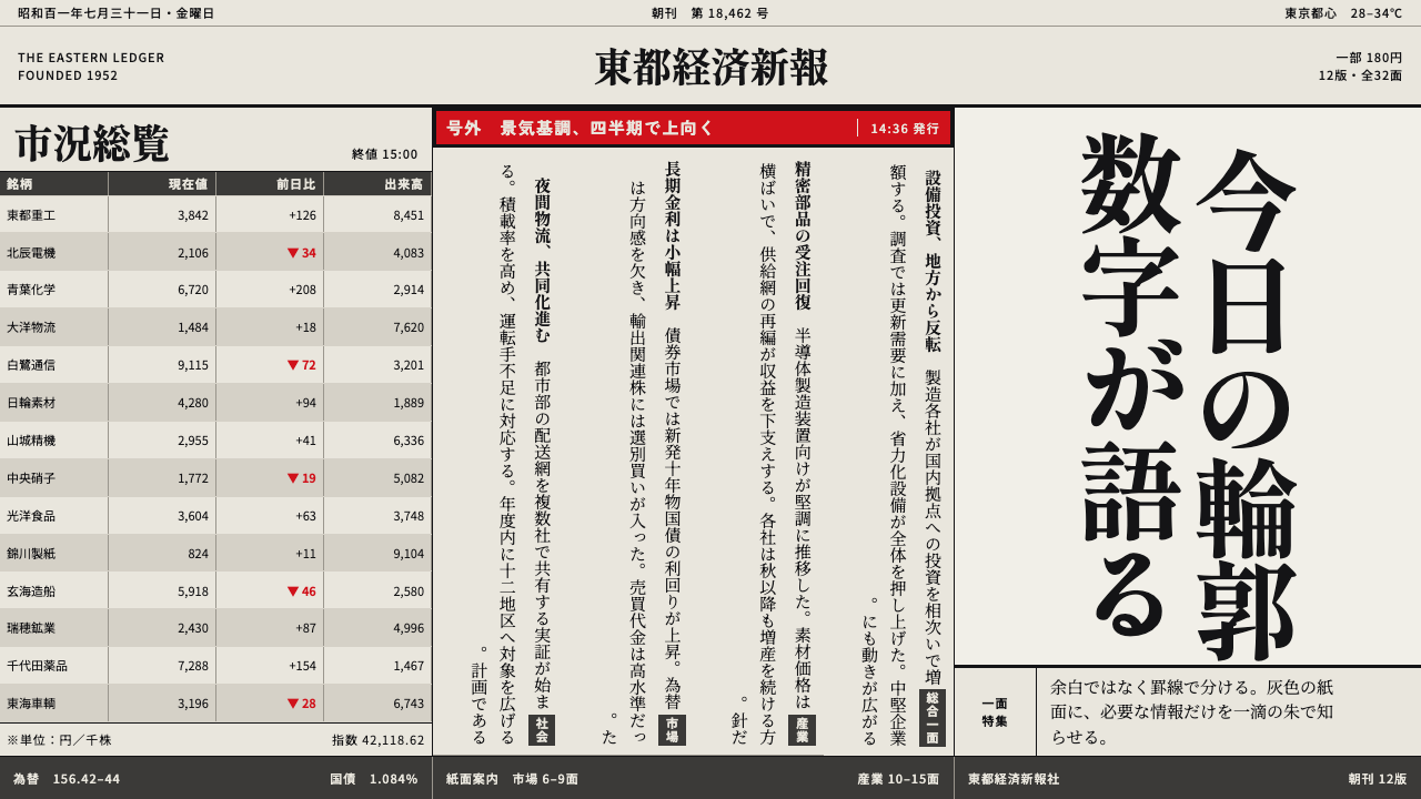 Japanese Newspaper Grid design style — example