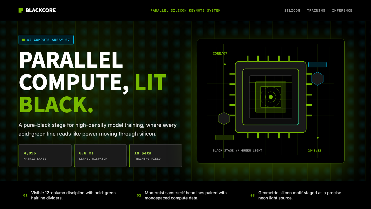 NVIDIA GPU Green-Black design style