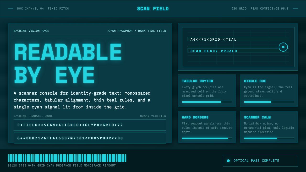 OCR-B Machine Readable design style — example