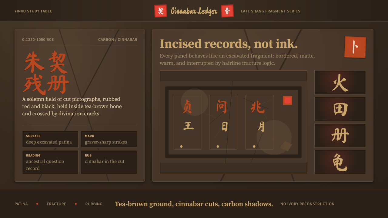 Oracle Bone 甲骨文 design style — example