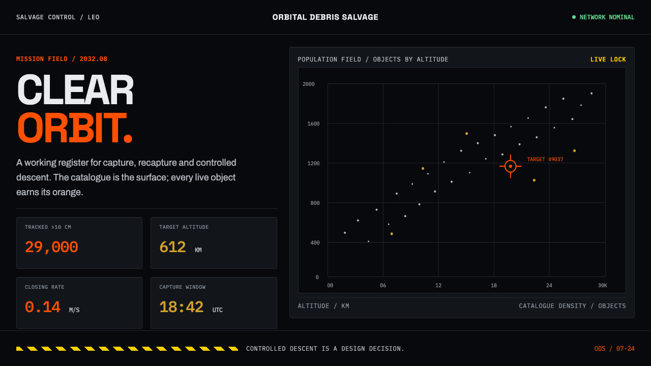 Orbital Debris Salvage design style