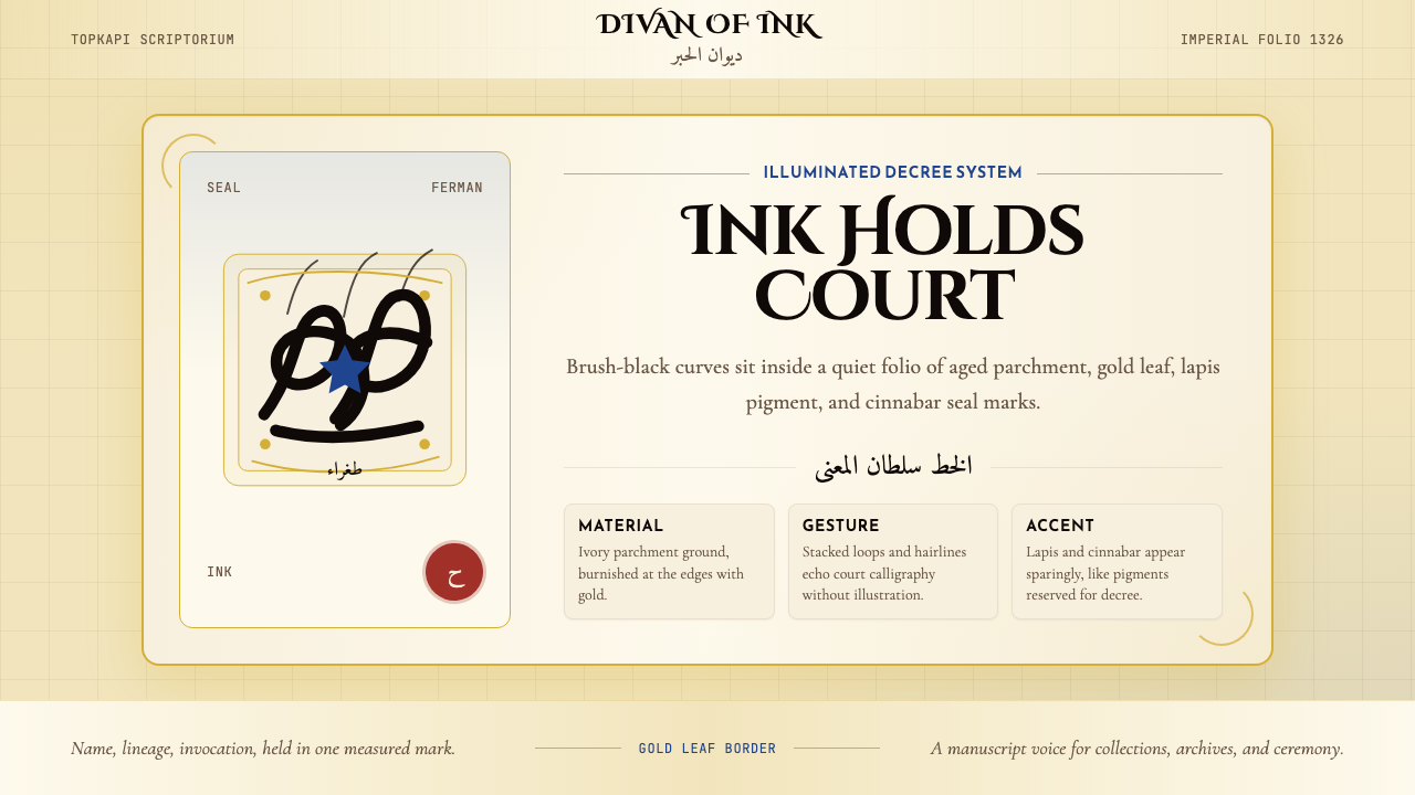 Ottoman Tughra Calligraphy design style