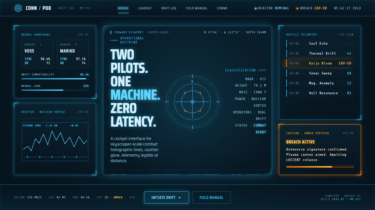 Pacific Rim Jaeger HUD design style