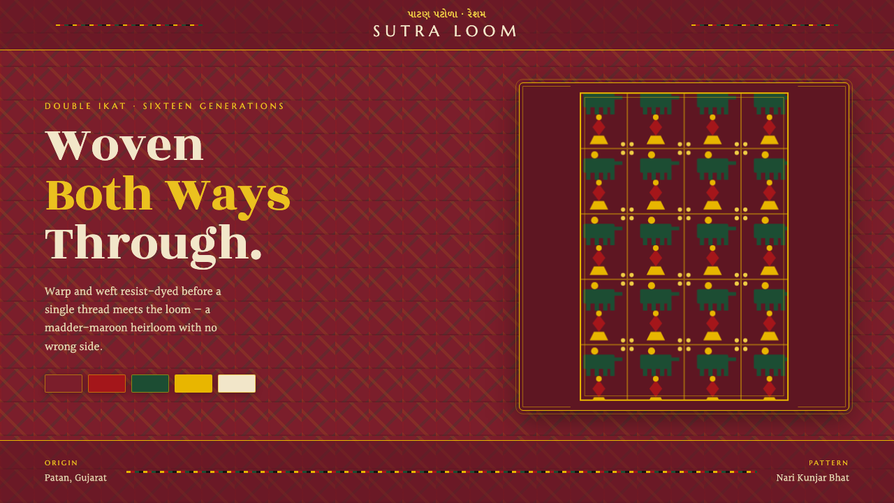 Patan Patola Double Ikat design style