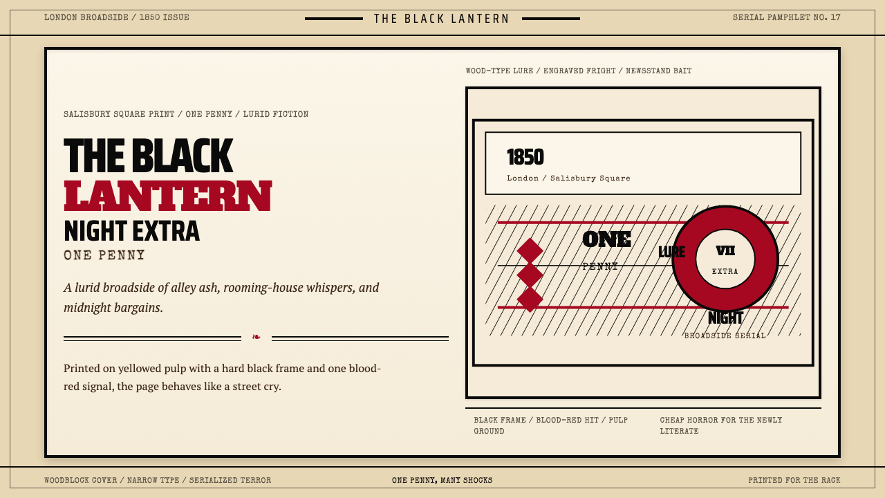 Penny Dreadful Victorian Headline (1850) design style