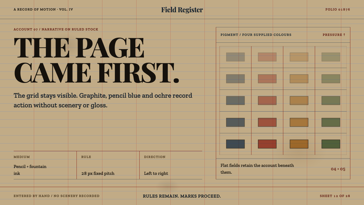 Plains Ledger Drawing design style — example