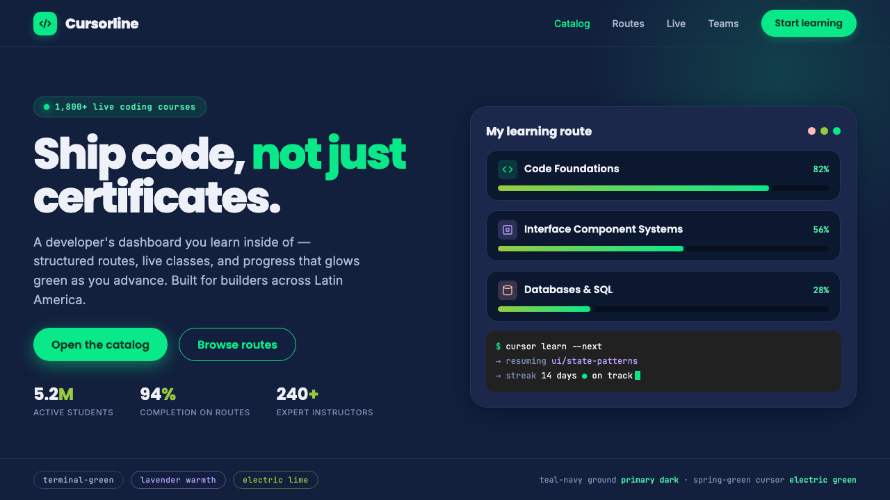 Platzi Edtech 设计风格示例