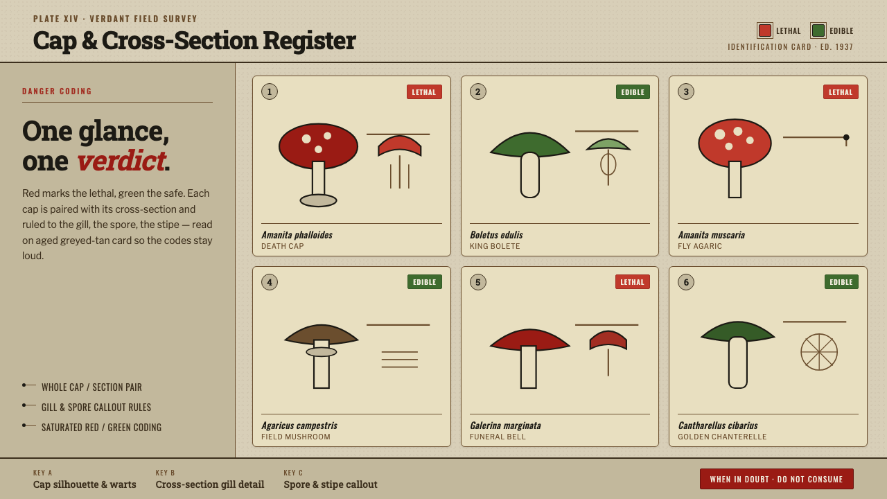 Poison Mushroom Color Chart 设计风格示例