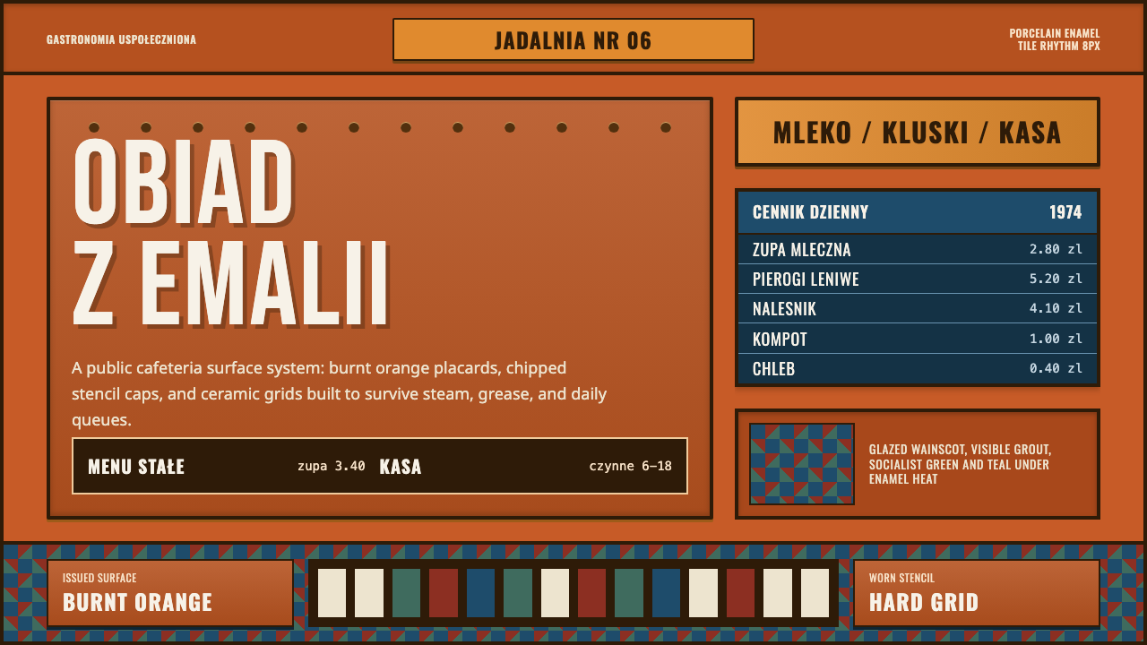 Polish Milk Bar (PRL) design style