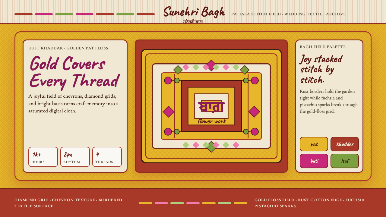 Punjabi Phulkari (Floral Bagh) design style